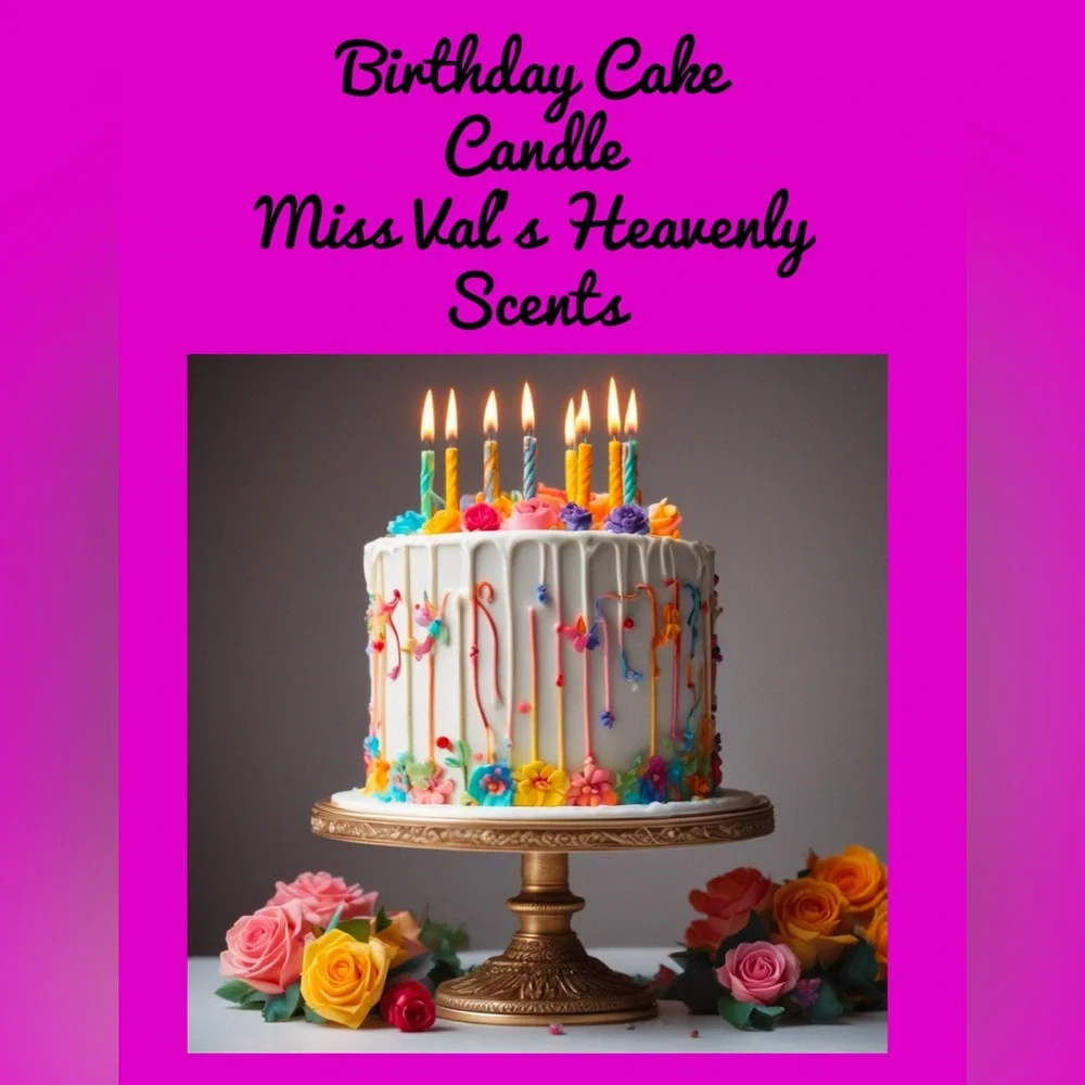 Birthday Cake 8oz candle Miss.Val’s Heavenly Scents Hand Poured - Picture 1 of 3